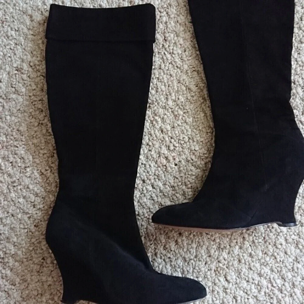 French connection black suede boots size 36.5